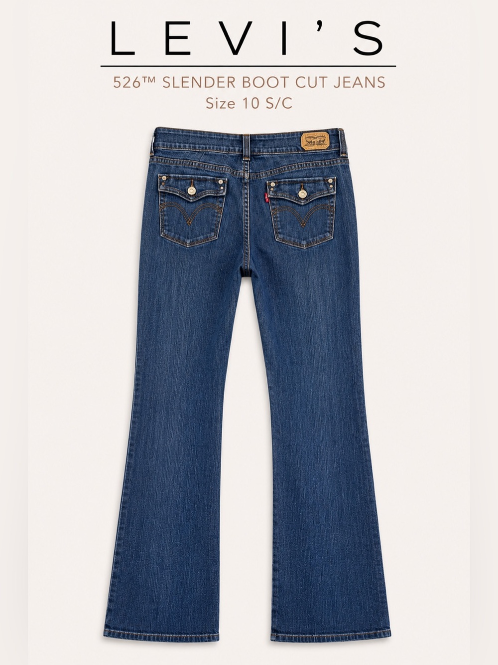 Levi’s 526 Slender Boot Jeans Size 10 Low Rise Y2K Flap Pocket - Picture 2 of 8